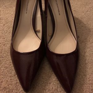 Zara burgundy block heels